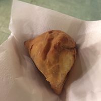 Yummie samosa at the Christmas Shopping Night at GoGreen in Kralendijk
