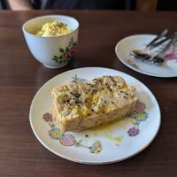 Saffron cake! at Noush Barcelona in Barcelona