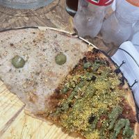Flavors: Muuzanut (top) and Bolonia (bottom)  at Pizza Vegana Belgrano / Núñez  in Buenos Aires