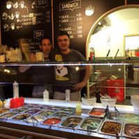me & Israel the owner (-: at Falafel Tof in Antwerpen