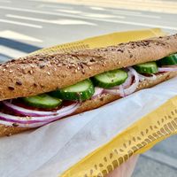 Custom muhammara baguette  at Panos - Q8 Bonnevoie in Luxembourg City