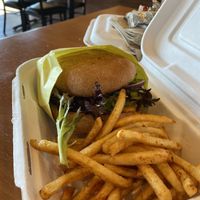 Double cheese burger and fries  #Veganuary at Native Foods - Point Loma in San Diego