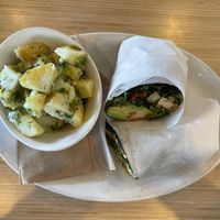 buffalo twister wrap with potato salad   at Native Foods - Point Loma in San Diego