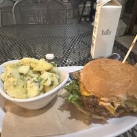 Lemon Dill Potato Salad & Double Cheesebuger  at Native Foods - Point Loma in San Diego