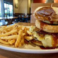 BBQ brisket sandwich. Wow at Native Foods - Point Loma in San Diego