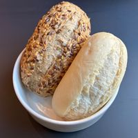 Local sourdough rolls at Aquarelle in Wroclaw