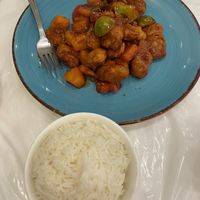 Sweet & Sour Chicken w/ white rice  at Graceful Vegetarian in Markham