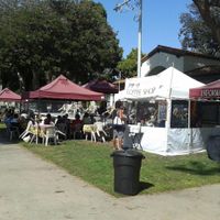 coffee stand and performance stage at Local Harvest Farmers Markets in Long Beach