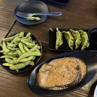 Edamame, veg gyoza and grilled tofu  at Chotto in Berlin