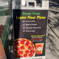 Placard at Green Oven Pizza in New York City