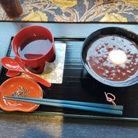 Zenzai (Red Bean Soup) with rice flour ball at Urushi No Mi - 漆の実 in Kanazawa