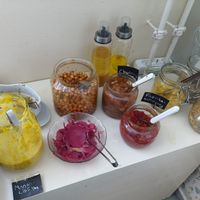 Vegan options on the buffet at Nikolai Ice cream in Pohjois-karjala