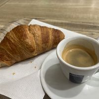 Vegan croissant + espresso   at MXP - Briciole Bar T1 in Lombardia