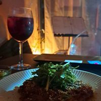 Lasagna. Red wine highball at BLU - 블루서울 in Seoul