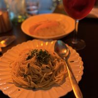 This place is a whole vibe. The music is great, perfect mood lighting, and the food omg tastes amazing. The bread is also very tasty & the hibiscus high ball is a must try ❤️   at BLU - 블루서울 in Seoul