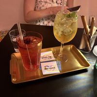 Hibiscus iced tea and N/A peach highball   at BLU SEOUL - 블루서울 in Seoul