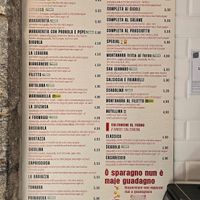 Menu, including vegan options  at A' Puteca D'a Pizza in Naples