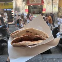 Folded pizza  at A' Puteca D'a Pizza in Naples