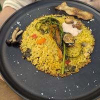 Socarrat de arroz, está bien pero no demasiado especial. at Terralma Cocina Viva in Madrid