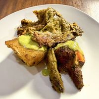 Main: potatoes and mushrooms   at Veguie House Godmy's - Veggie Saludable in Urubamba