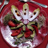 Day 3 dinner starter - avocado with tomato at Moosmuehle in Hefenhofen