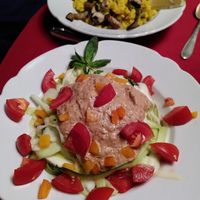 Day 3 dinner main - courgette noodles with tomato sauce (raw version) at Moosmuehle in Hefenhofen