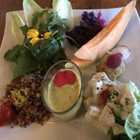 Salad-course (dinner) at Hotel Balance in Les Granges