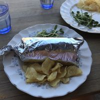 How the falafel arrived.  at The Bicycle Cafe in Flesherton