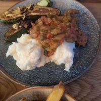Vegan Courgette & Mielie Pap at Hideaway @ The House of Food ltd in Bridlington