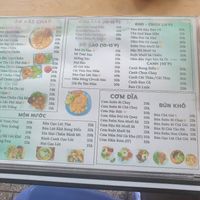 Menu at Quán Mộc Nhiên Chay in Long Xuyen