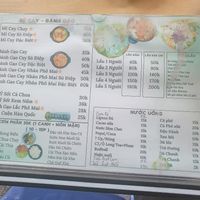 Menu at Quán Mộc Nhiên Chay in Long Xuyen