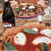 Pizza margherita vegana + pizza margherita vegana con melanzane e pomodori secchi   at Fradiavolo Pizzeria in Rome