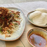 Papaya salad with vegan floss  at Ngon Vegan Bistro & Cafe in Can Tho