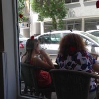 Outside at Salvador Cafe in Tel Aviv