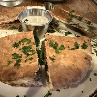 Arayes
Seasoned Impossible "Meat” stuffed in a pita then baked to a crispy perfection, served with tahini sauce  at Levant in Petaluma