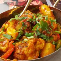 Veg kadai ($15). Tasty potato stir fry. Comes with white rice. at Simply South - Indian Vegetarian Restaurant in Warrenville