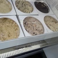 The front display case right side is vegan   at Bliss Ice Cream  in Novato