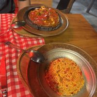 Vegan casserole and vegan cous cous dish   at Galata Lily Lounge Restaurant in Istanbul