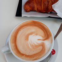 Cappuccino di soia e cornetto all'albicocca at Caffetteria Su Recreu 3 in Sardegna