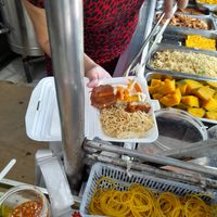Preparing my vegan com tam at Thiên Trúc Vegetarian in Ho Chi Minh City