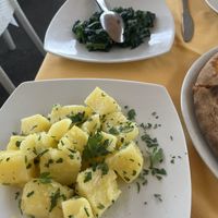 Potatoes in Oil and Spinach   at Capitano Uncino in Sicilia