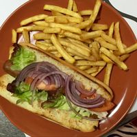 Vegan hot dog at Diner 66 in Mallorca