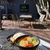 Sunny patio and delicious curry at Araya's Place - Madison St in Seattle