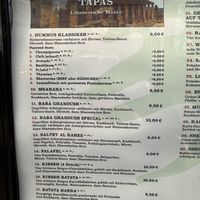 vegan menu  at Hummus Lebanese Cuisine Restaurant Pforzheim in Baden-württemberg