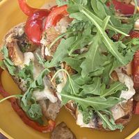 Toast with creamy mushrooms   at Tranzit by Flow in Budapest