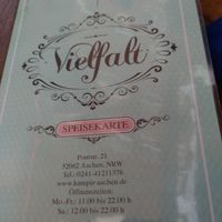 nice menu at Vielfalt in Aachen
