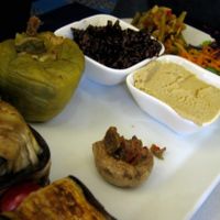 Aubergine kebab plate at EcoistHan in Istanbul