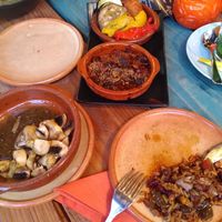 Vegan tapas round 2: garlic mushrooms, grilled veggies,and jambalaya at El Rey in Woerden