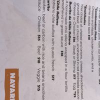 Veggie burritos or fajitas  at Nayarit Restaurant in Durango