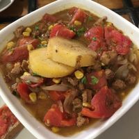 Tomatican, typical Chilean dish at Soju in Santiago